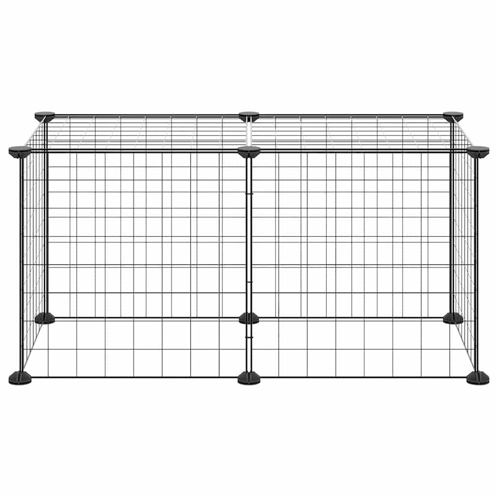 Gabbia per Animali Domestici 8 Pannelli Nero 70x35x35cm Acciaio — miniatura 4 di 7