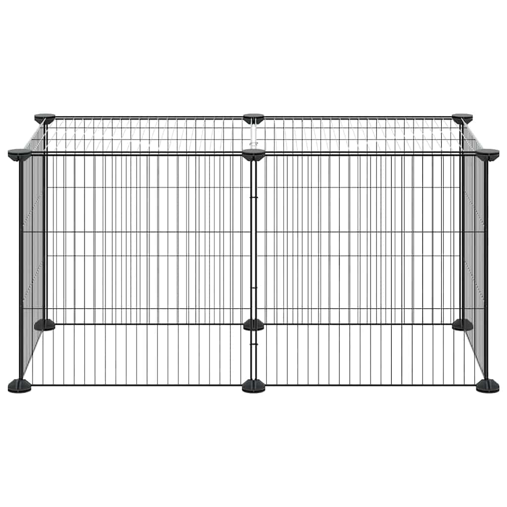 Gabbia per Animali Domestici 8 Pannelli Nero 70x35x35cm Acciaio — miniatura 4 di 7