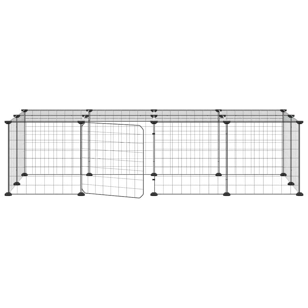 Gabbia per Animali 20 Pannelli con Porta Nera 140x70x35 cm — miniatura 3 di 8