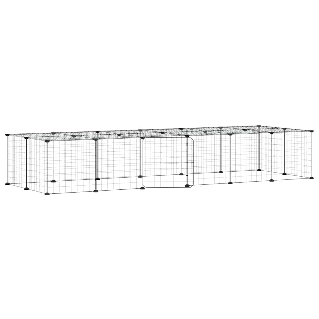 Gabbia per Animali 28 Pannelli con Porta Nero 210x70x35 cm — miniatura 2 di 8