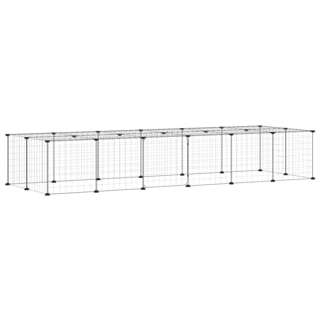 Gabbia per Animali 28 Pannelli con Porta Nero 210x70x35 cm — miniatura 5 di 8