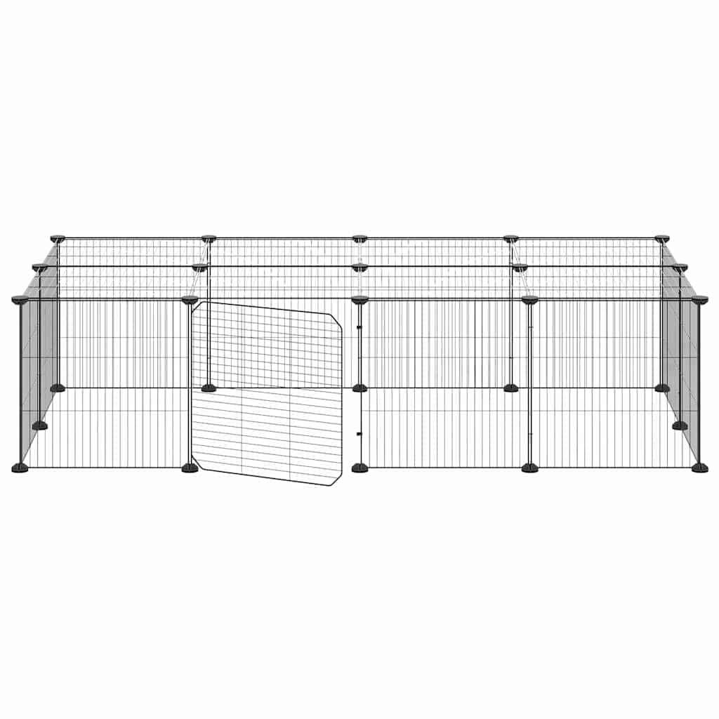 Gabbia per Animali 20 Pannelli con Porta Nera 140x70x35 cm — miniatura 3 di 8