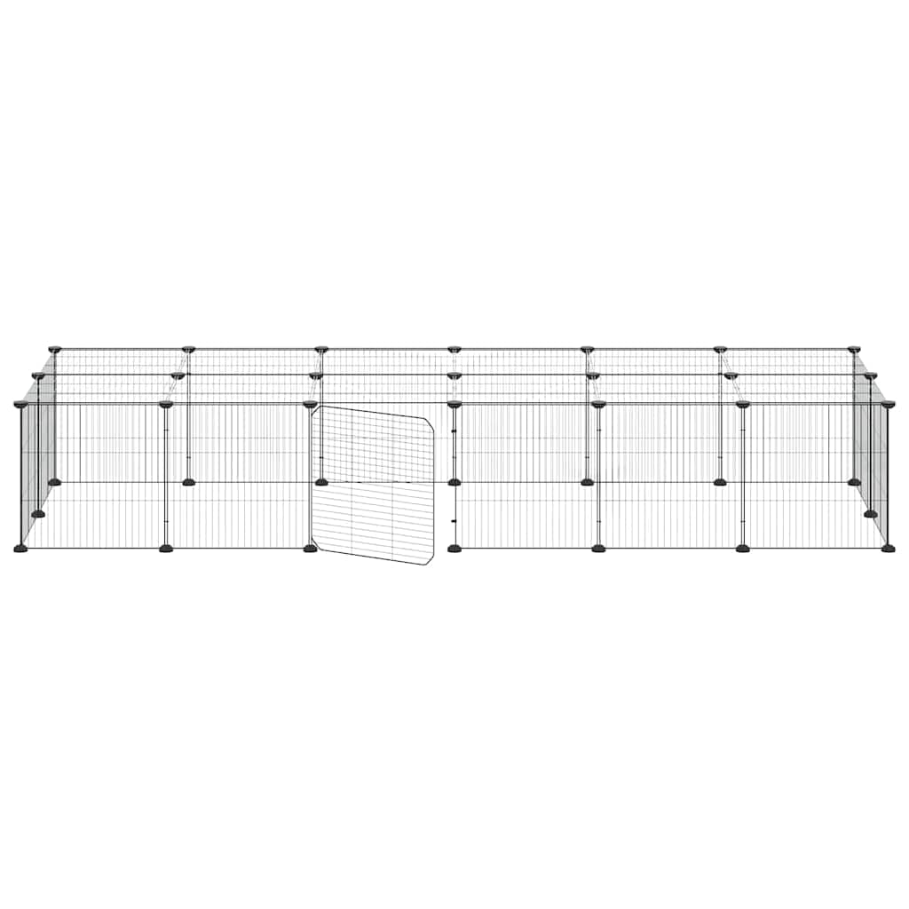 Gabbia per Animali 28 Pannelli con Porta Nero 210x70x35 cm — miniatura 3 di 8