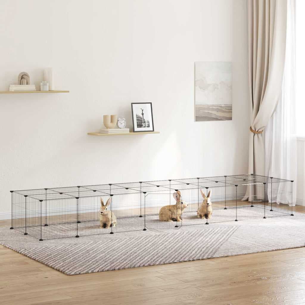 Gabbia per Animali 36 Pannelli con Porta Nera 280x70x35 cm — miniatura 1 di 8