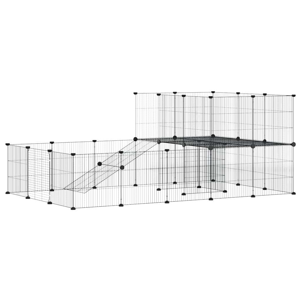 Gabbia per Animali 36 Pannelli con Porta Nera 175x105x70 cm — miniatura 2 di 8