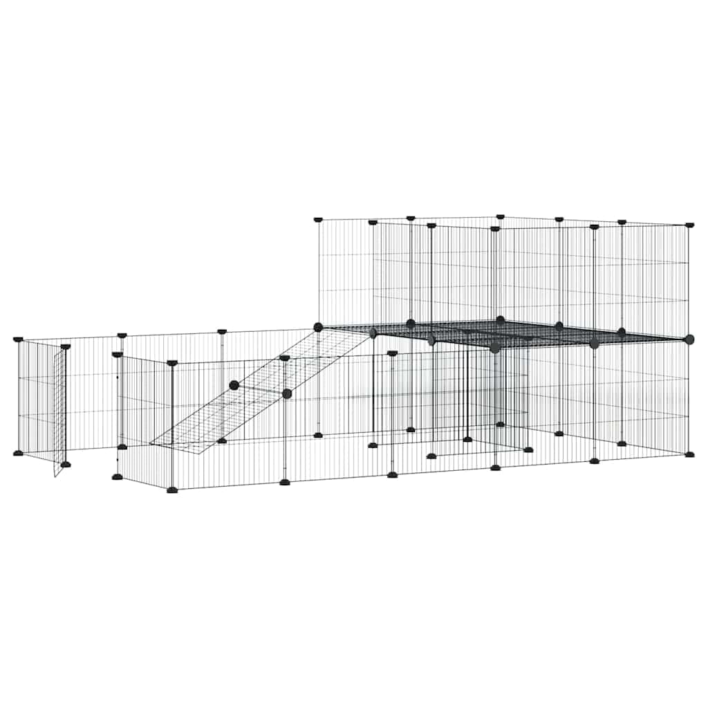 Gabbia per Animali 36 Pannelli con Porta Nera 175x105x70 cm — miniatura 5 di 8