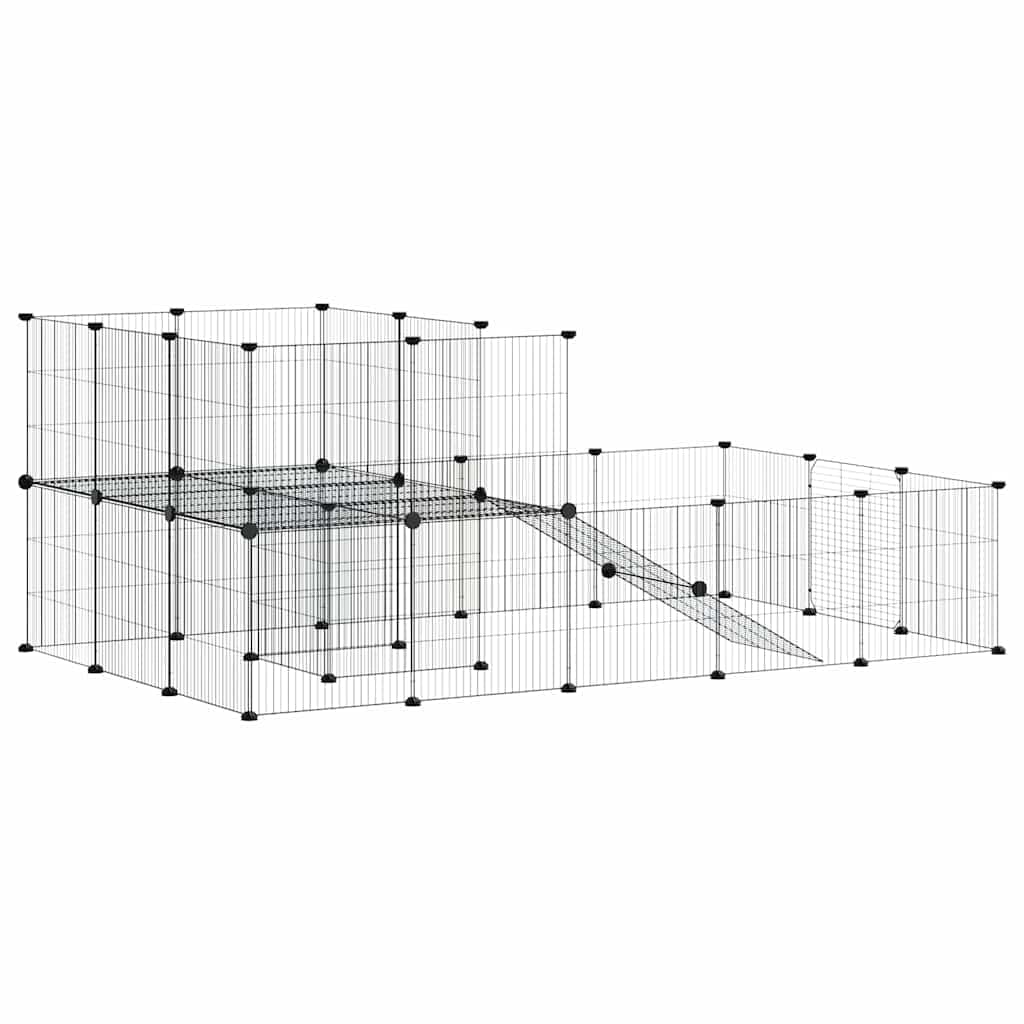 Gabbia per Animali 36 Pannelli con Porta Nera 175x105x70 cm — miniatura 4 di 8