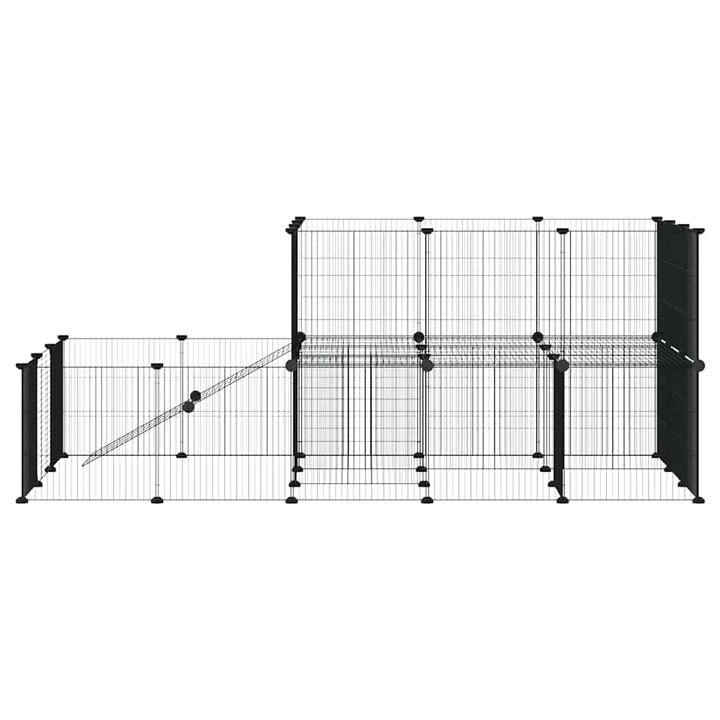Gabbia per Animali 44 Pannelli con Porta Nera 175x105x70 cm — miniatura 3 di 8
