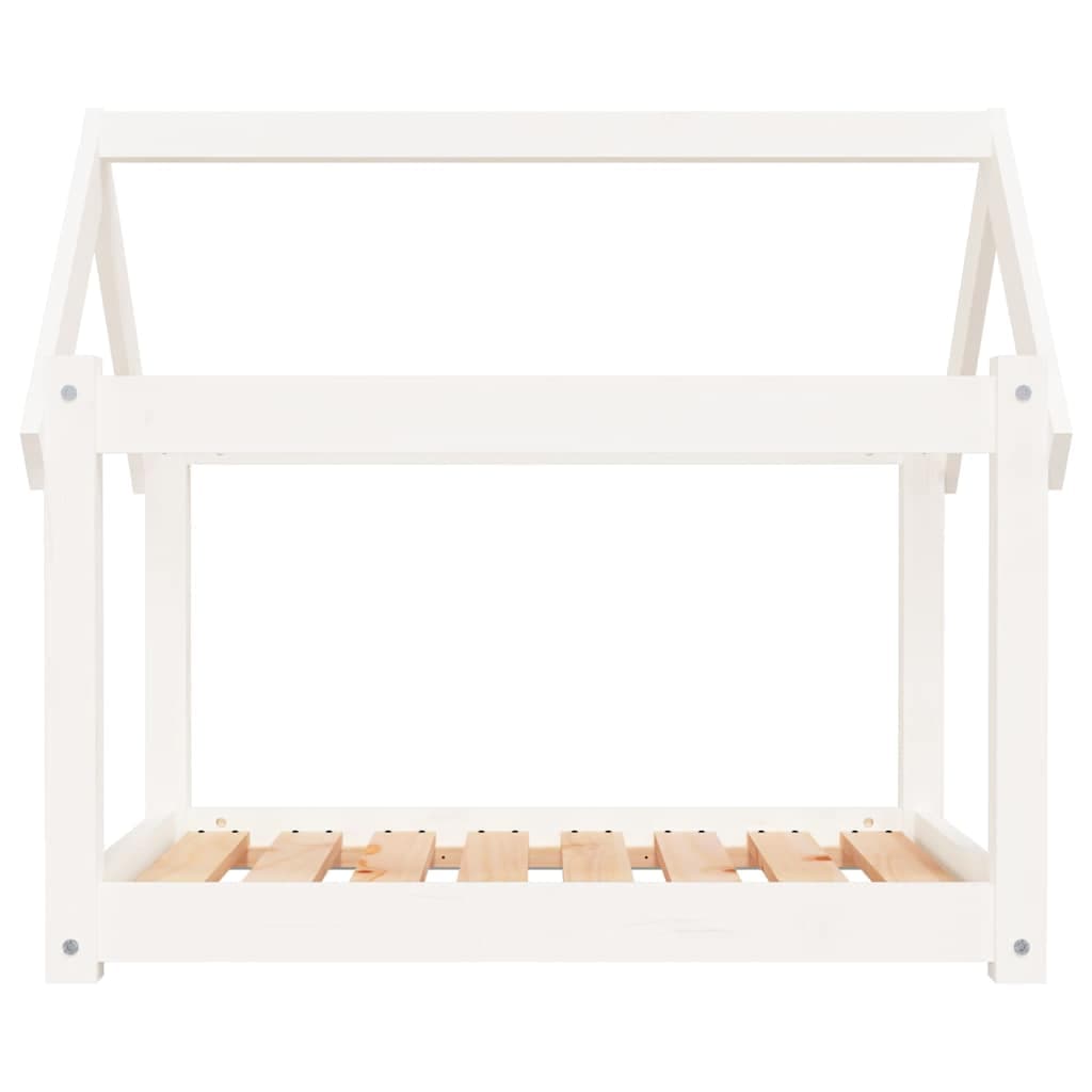 Cuccia per Cani Bianca 81x60x70 cm in Legno Massello di Pino — miniatura 4 di 7