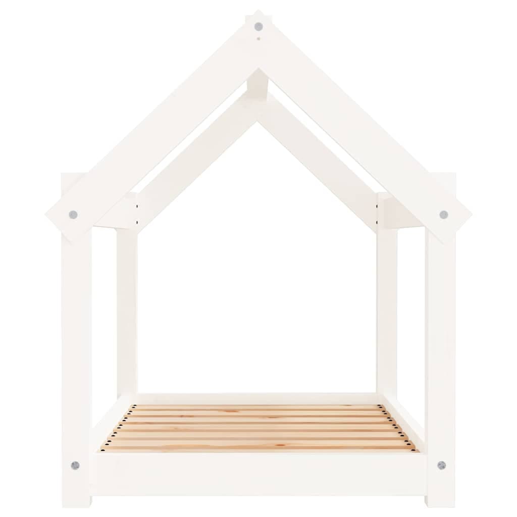 Cuccia per Cani Bianca 81x60x70 cm in Legno Massello di Pino — miniatura 5 di 7