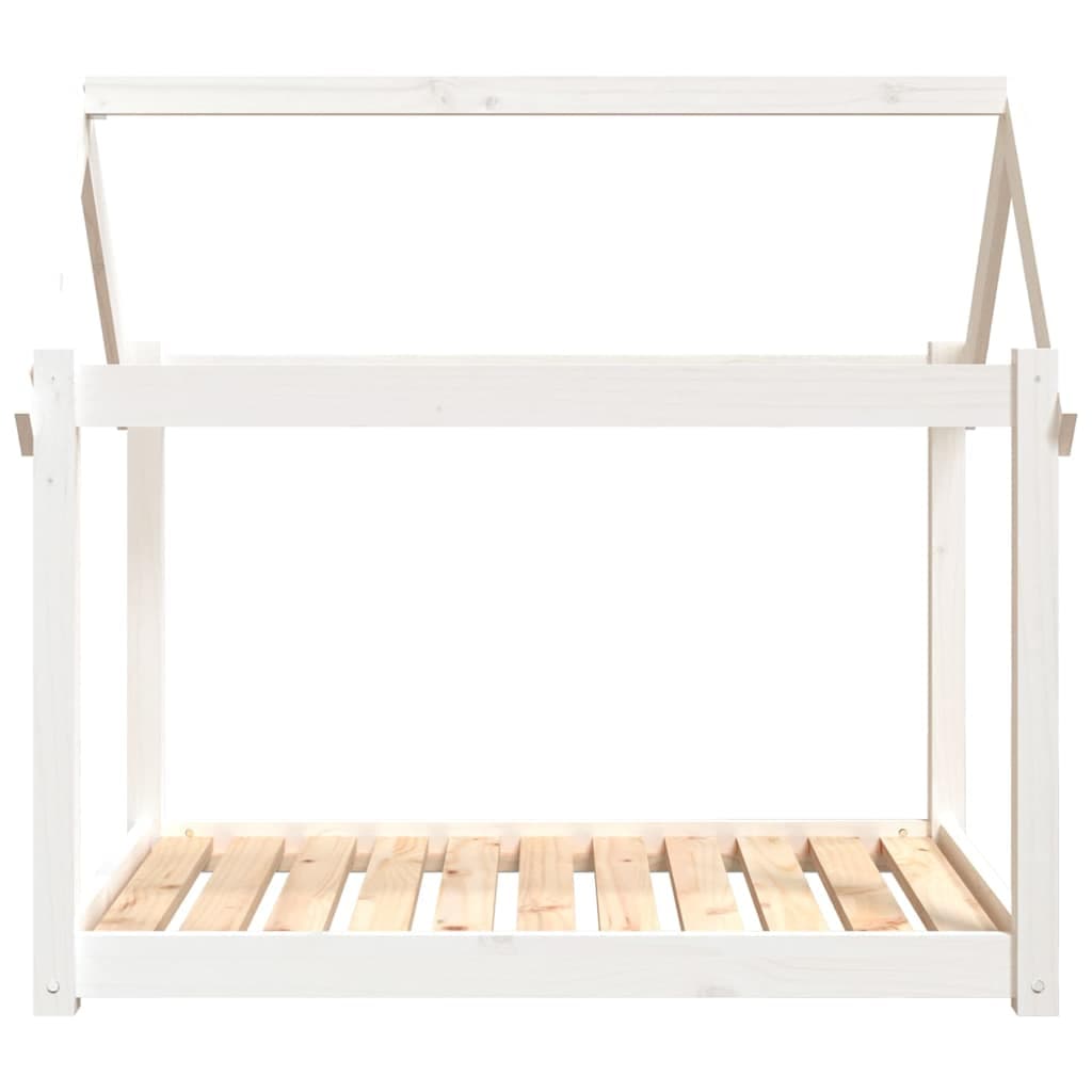 Cuccia per Cani Bianca 101x70x90 cm in Legno Massello di Pino — miniatura 4 di 7