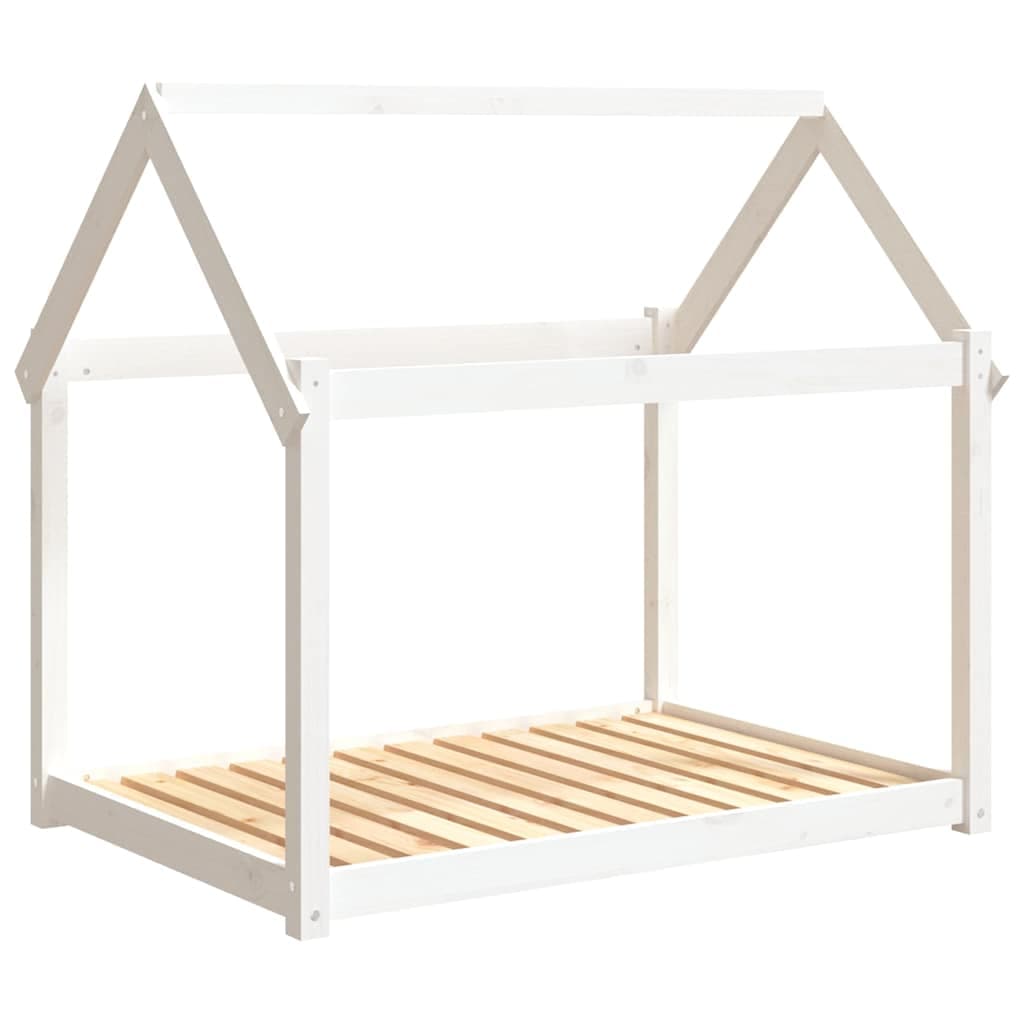 Cuccia per Cani Bianca 111x80x100 cm in Legno Massello di Pino — miniatura 2 di 7