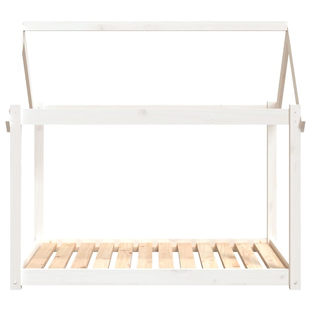 Cuccia per Cani Bianca 111x80x100 cm in Legno Massello di Pino — miniatura 4 di 7