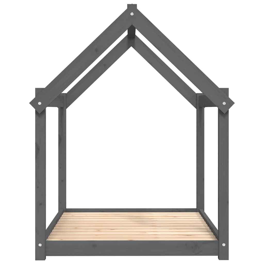 Cuccia per Cani Grigia 111x80x100 cm in Legno Massello di Pino — miniatura 5 di 7