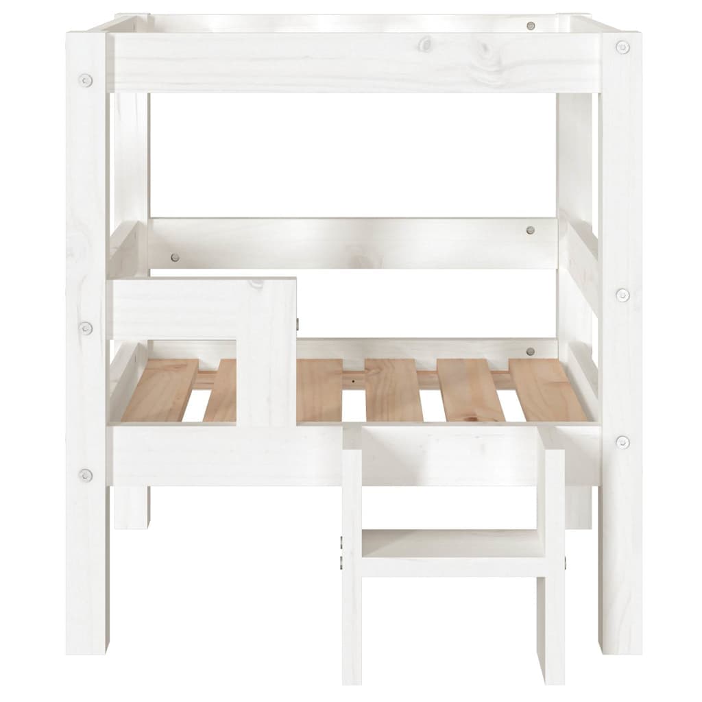 Cuccia per Cani Bianco 55,5x53,5x60cm in Legno Massello di Pino — foto 4 di 7