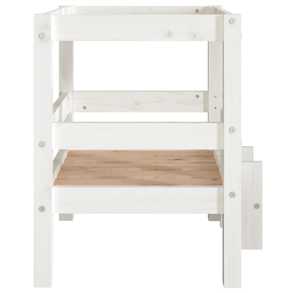 Cuccia per Cani Bianco 55,5x53,5x60cm in Legno Massello di Pino — foto 5 di 7