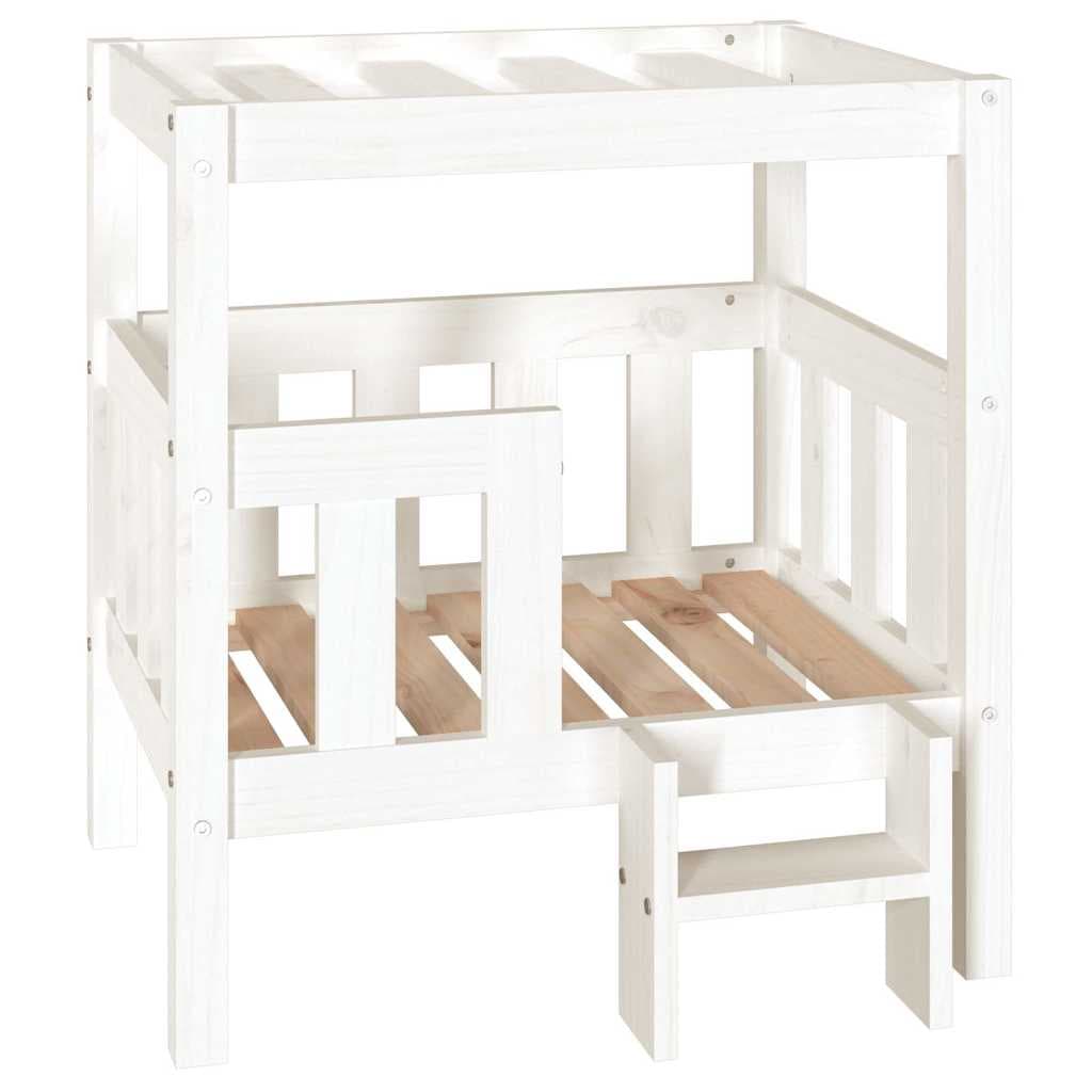 Cuccia per Cani Bianco 65,5x50,5x70 cm in Legno Massello di Pino — miniatura 2 di 7