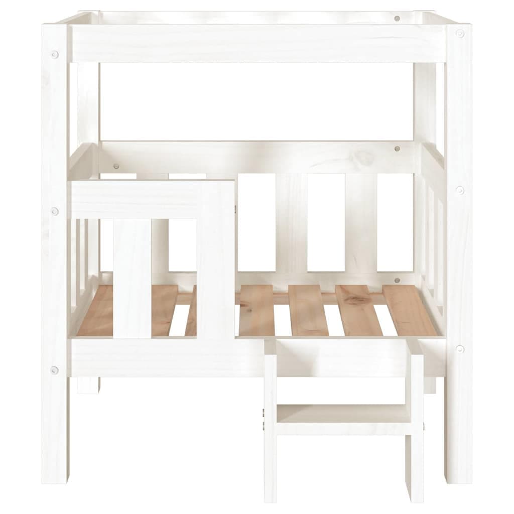 Cuccia per Cani Bianco 65,5x50,5x70 cm in Legno Massello di Pino — miniatura 4 di 7