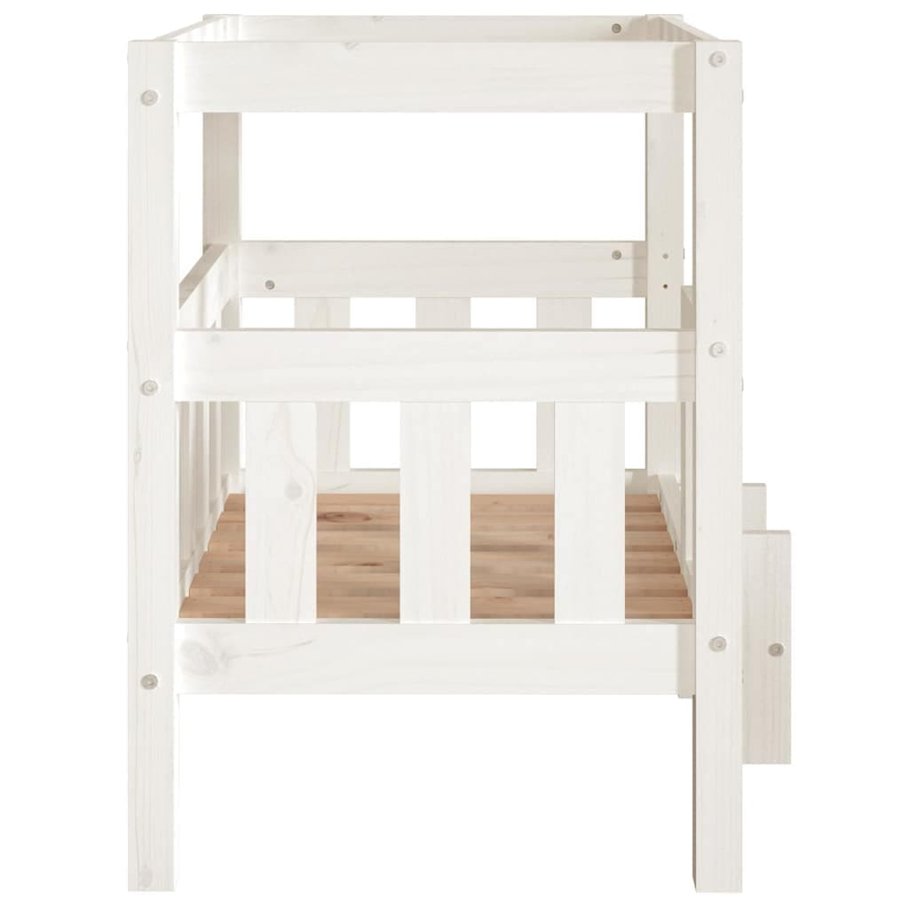 Cuccia per Cani Bianco 65,5x50,5x70 cm in Legno Massello di Pino — miniatura 5 di 7