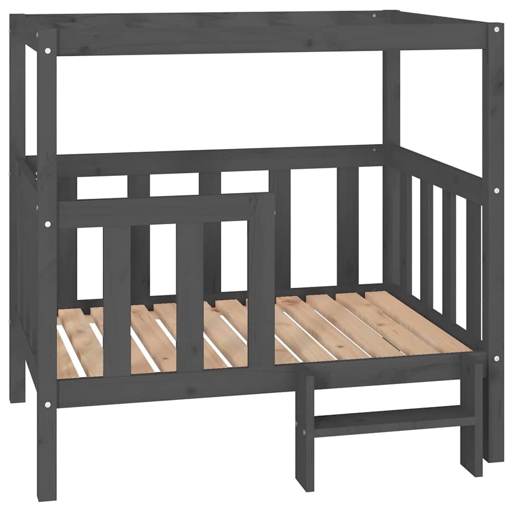 Cuccia per Cani Grigia 105,5x83,5x100cm Legno Massello di Pino — miniatura 2 di 7