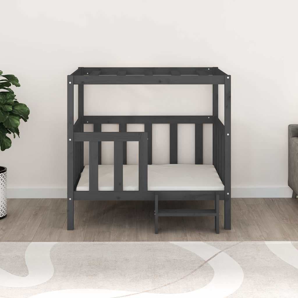 Cuccia per Cani Grigia 105,5x83,5x100cm Legno Massello di Pino — miniatura 3 di 7
