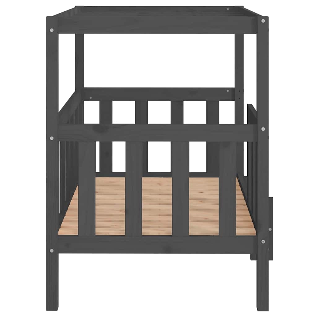 Cuccia per Cani Grigia 105,5x83,5x100cm Legno Massello di Pino — miniatura 5 di 7