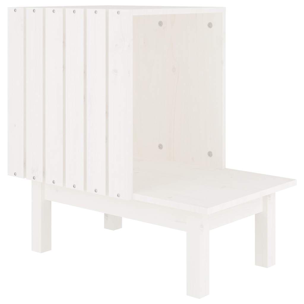 Casetta per Gatti Bianca 60x36x60 cm in Legno Massello di Pino — miniatura 2 di 7
