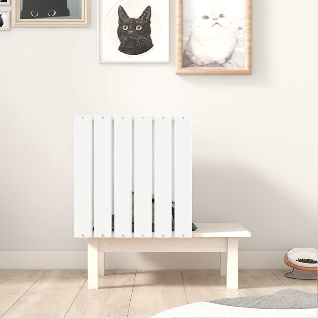 Casetta per Gatti Bianca 60x36x60 cm in Legno Massello di Pino — miniatura 3 di 7