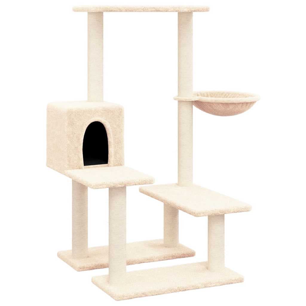 Albero per Gatti con Tiragraffi in Sisal Crema 94,5 cm — miniatura 2 di 6