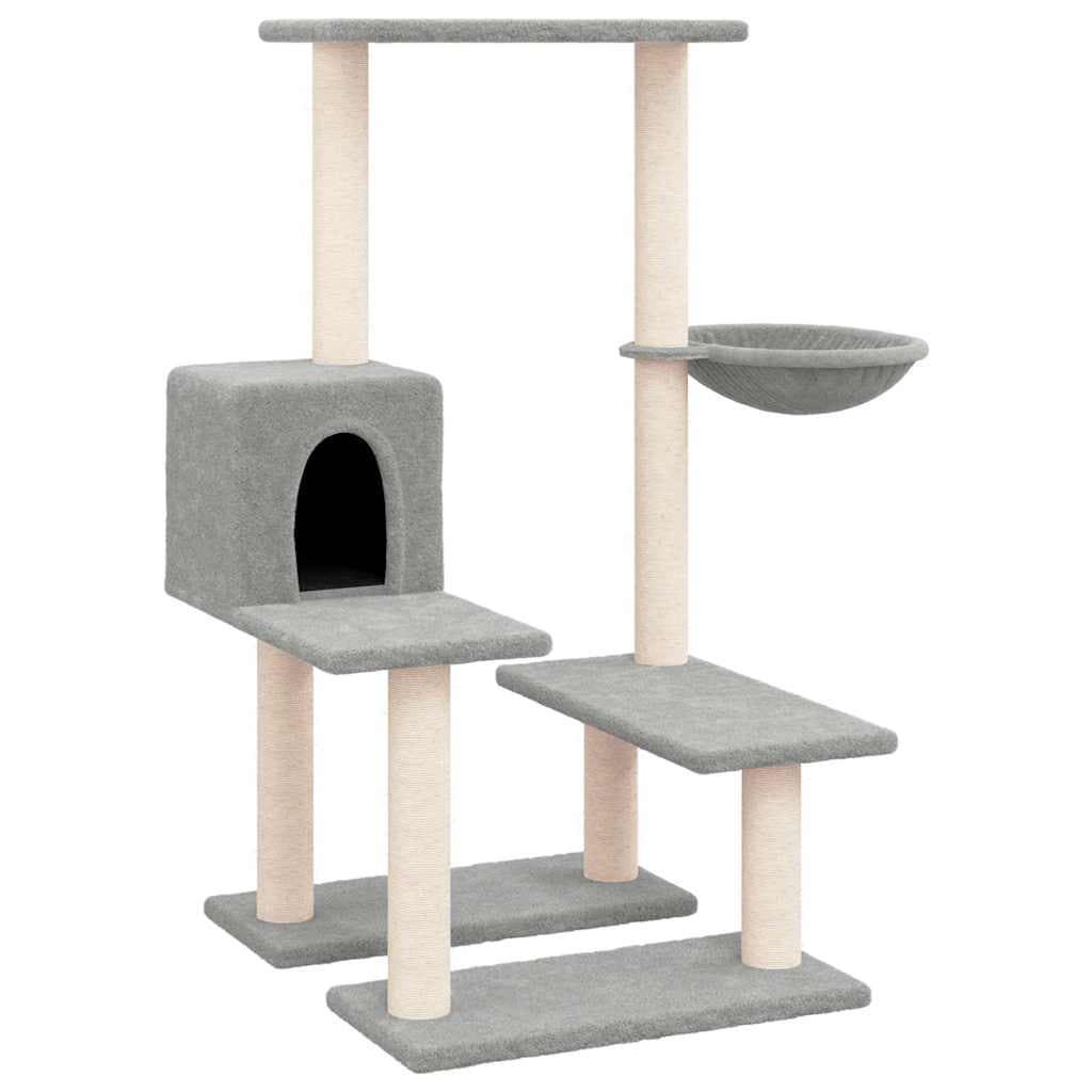 Albero per Gatti con Tiragraffi in Sisal Grigio Chiaro 94,5 cm — miniatura 2 di 6