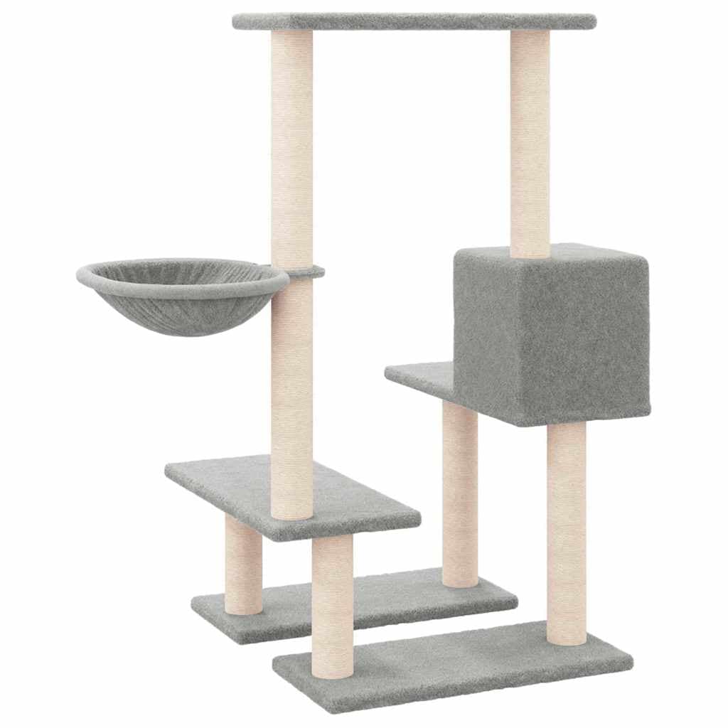 Albero per Gatti con Tiragraffi in Sisal Grigio Chiaro 94,5 cm — miniatura 4 di 6
