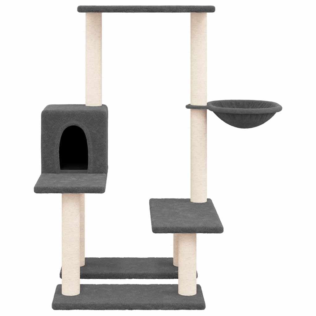 Albero per Gatti con Tiragraffi in Sisal Grigio Scuro 94,5 cm — miniatura 3 di 6