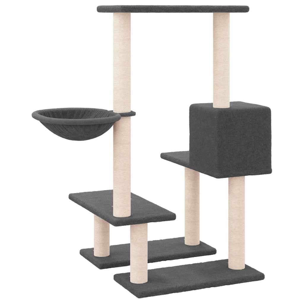 Albero per Gatti con Tiragraffi in Sisal Grigio Scuro 94,5 cm — miniatura 4 di 6