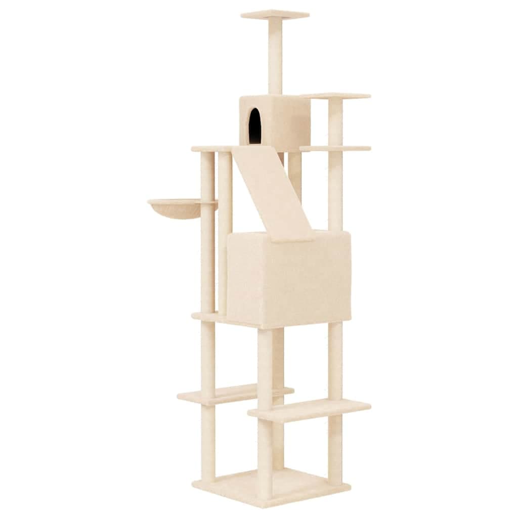 Albero per Gatti con Tiragraffi in Sisal Crema 201 cm — miniatura 4 di 6