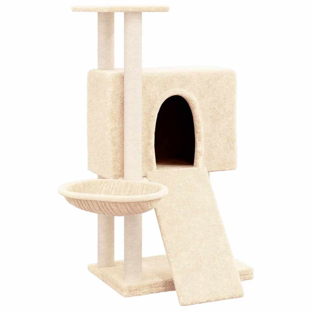 Albero per Gatti con Tiragraffi in Sisal Crema 96 cm — miniatura 2 di 6