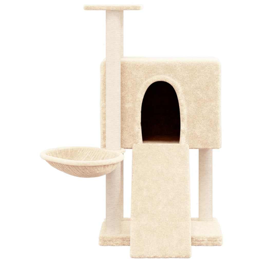Albero per Gatti con Tiragraffi in Sisal Crema 96 cm — miniatura 3 di 6