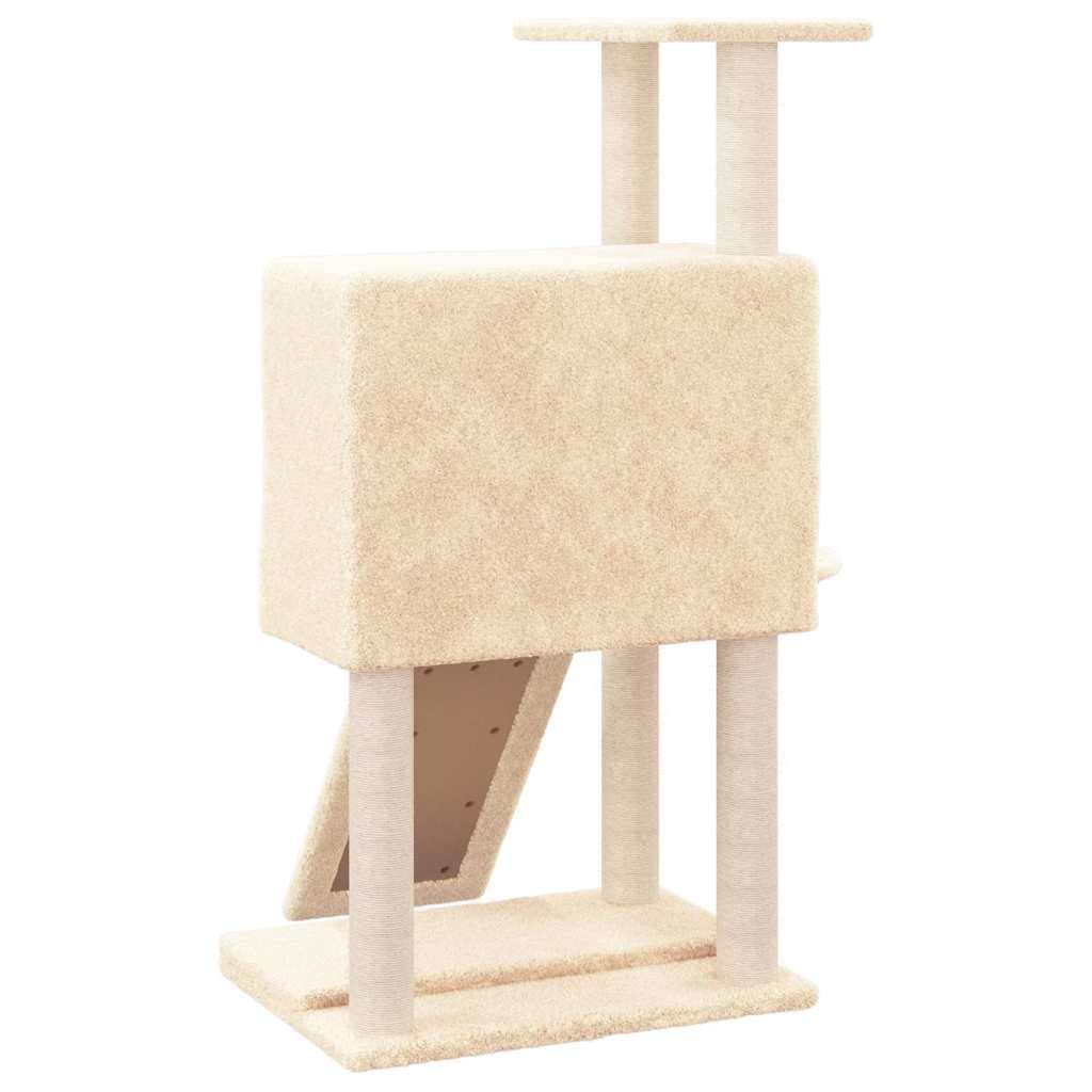 Albero per Gatti con Tiragraffi in Sisal Crema 96 cm — miniatura 4 di 6