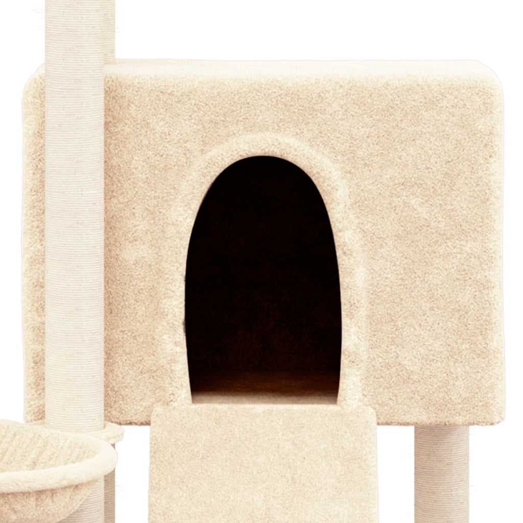 Albero per Gatti con Tiragraffi in Sisal Crema 96 cm — miniatura 5 di 6