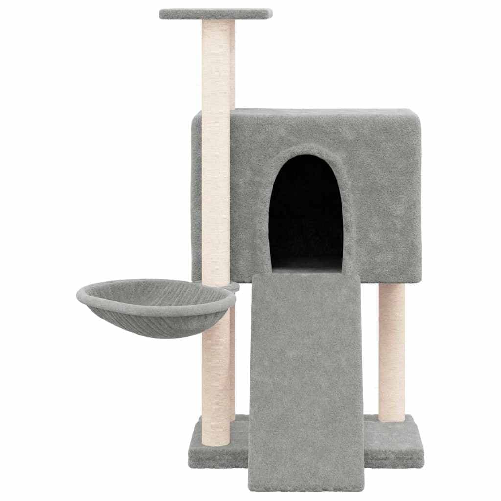 Albero per Gatti con Tiragraffi in Sisal Grigio Chiaro 96 cm — miniatura 3 di 6