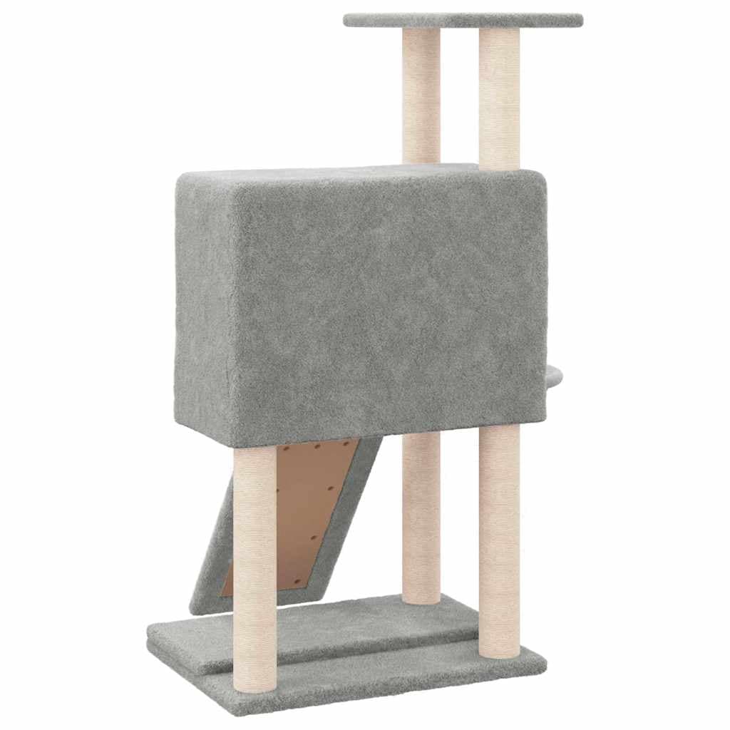 Albero per Gatti con Tiragraffi in Sisal Grigio Chiaro 96 cm — miniatura 4 di 6