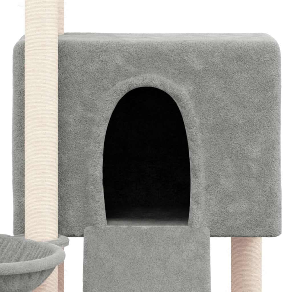 Albero per Gatti con Tiragraffi in Sisal Grigio Chiaro 96 cm — miniatura 5 di 6