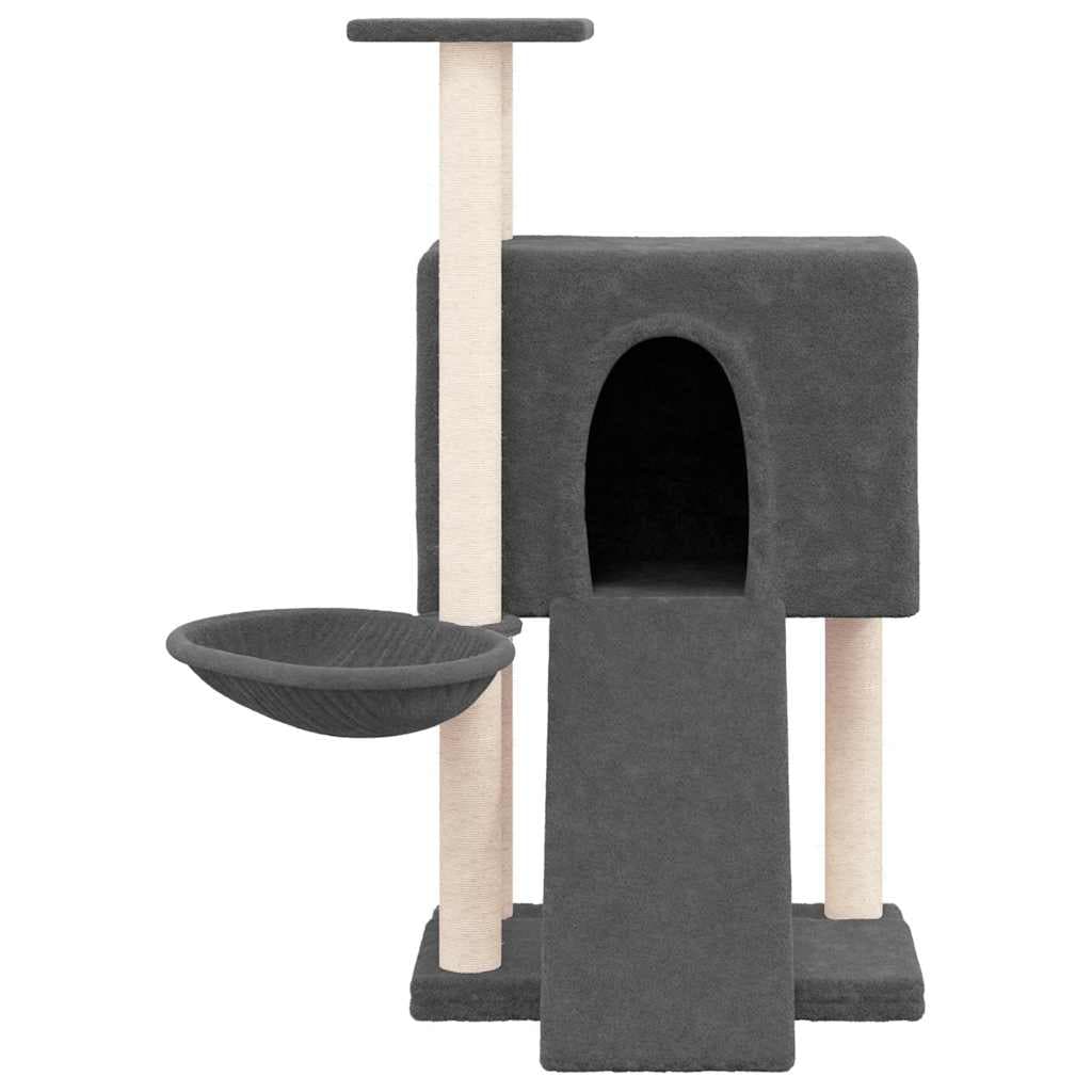 Albero per Gatti con Tiragraffi in Sisal Grigio Scuro 96 cm — miniatura 3 di 6