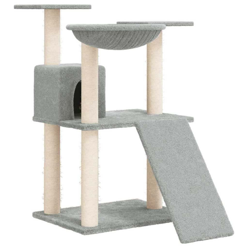 Albero per Gatti con Tiragraffi in Sisal Grigio Chiaro 83 cm — miniatura 2 di 6