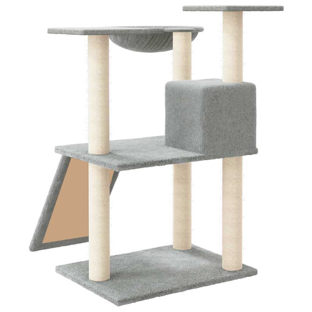 Albero per Gatti con Tiragraffi in Sisal Grigio Chiaro 83 cm — miniatura 4 di 6