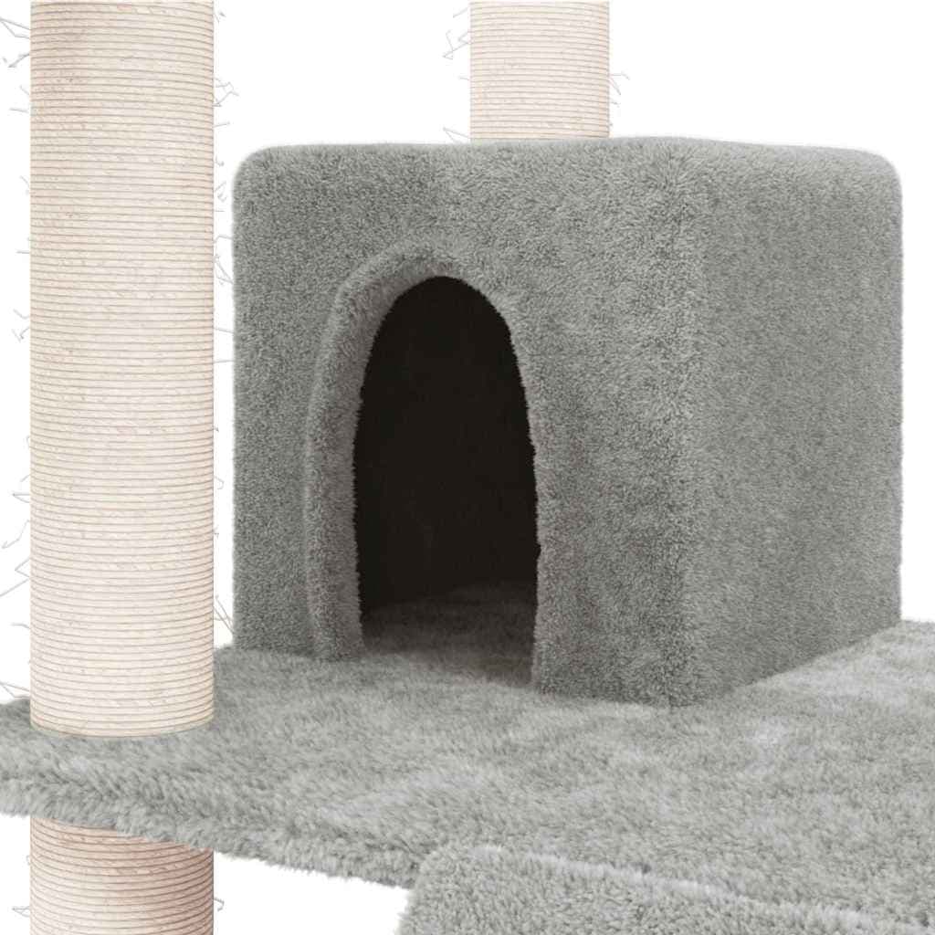 Albero per Gatti con Tiragraffi in Sisal Grigio Chiaro 83 cm — miniatura 5 di 6