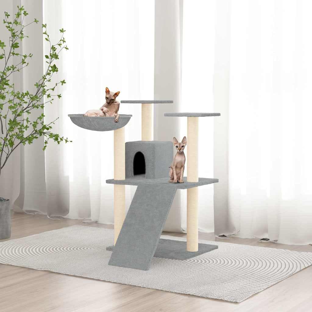 Albero per Gatti con Tiragraffi in Sisal Grigio Chiaro 83 cm — miniatura 1 di 6