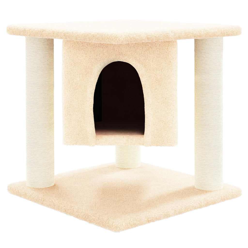 Albero per Gatti con Tiragraffi in Sisal Crema 37 cm — miniatura 3 di 5