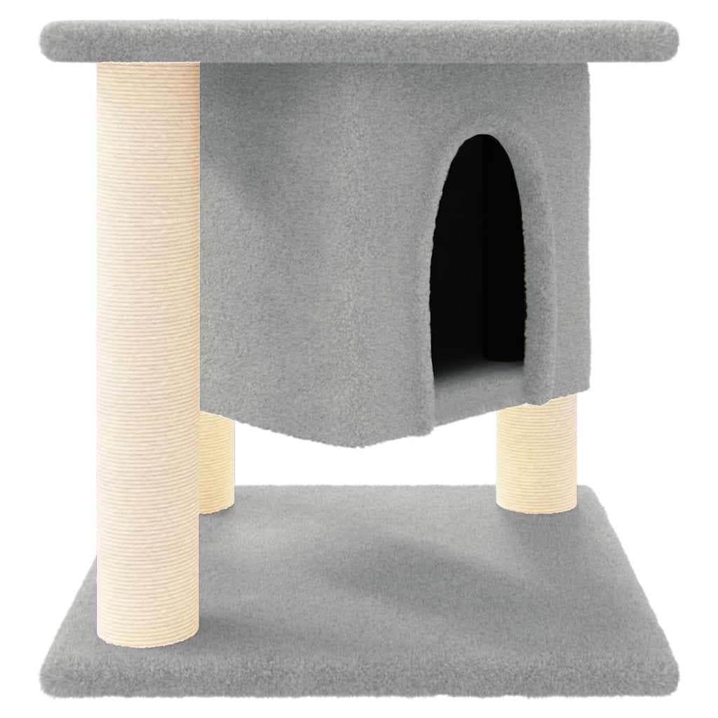 Albero per Gatti con Tiragraffi in Sisal Grigio Chiaro 37 cm — miniatura 2 di 5