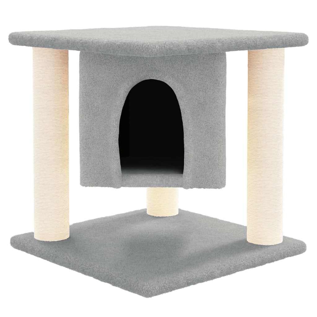 Albero per Gatti con Tiragraffi in Sisal Grigio Chiaro 37 cm — miniatura 3 di 5