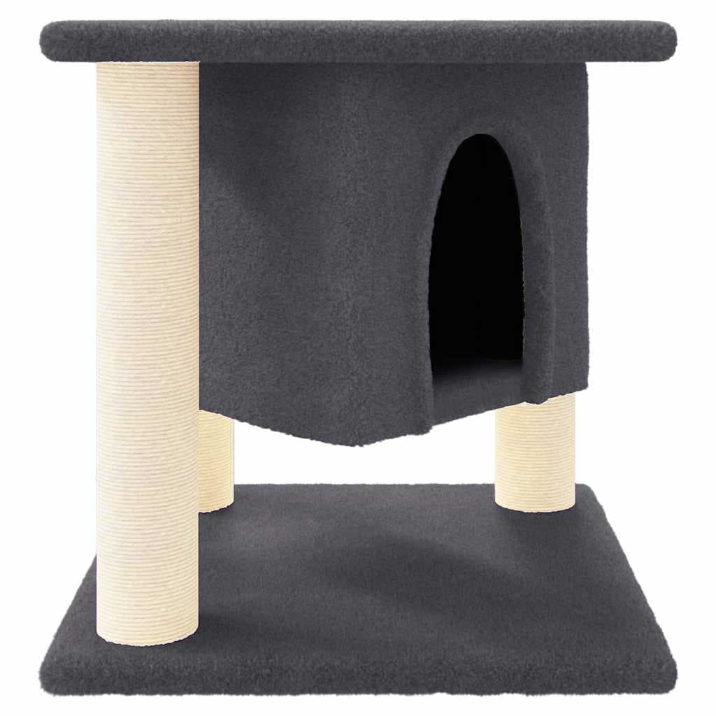 Albero per Gatti con Tiragraffi in Sisal Grigio Scuro 37 cm — miniatura 2 di 5